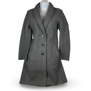 J.Crew Daphne Topcoat Women 4 Gray Boiled Wool Blend Long Classic Winter Coat